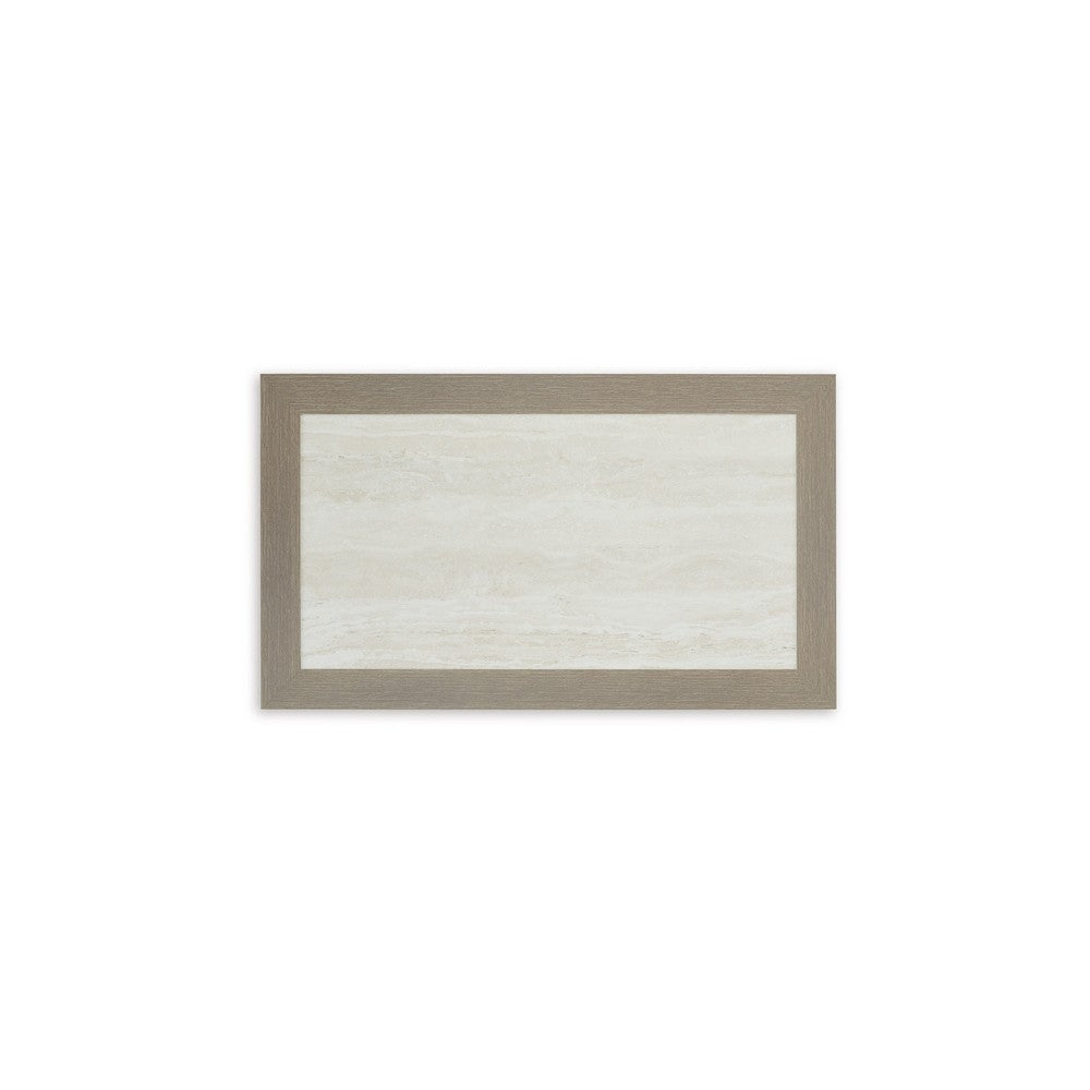 Isle Outdoor Cocktail Coffee Table, Woodlike Gray Brown Metal, 48 Inch -BM329001