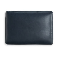 Orion Ottoman, 34 Inch Rich Ocean Blue Real and Faux Leather Cushion -BM329013