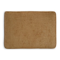 Erin Ottoman with Corner Block Frame, 33 Inch Light Brown Polyester -BM329037