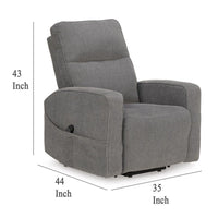 Lawson Power Lift Recliner Chair, Gray Polyester, Soft Foam Cushioned -BM329052