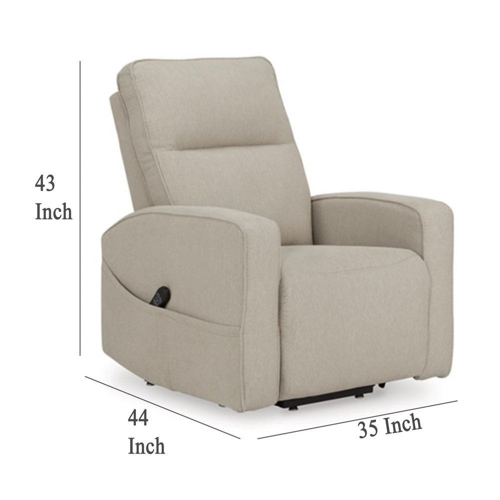 Lawson Power Lift Recliner Chair, Smoke Polyester, Foam Cushioned -BM329053