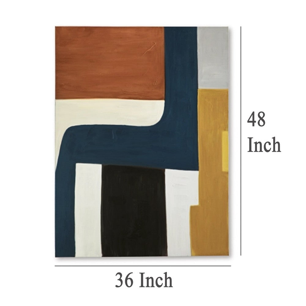 Sawyer Wall Art, Multicolor Abstract Modernist Design, Canvas 36x48 -BM329061