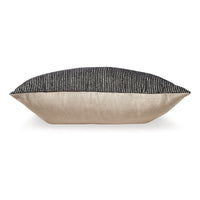 Square Accent Throw Pillow, 20 Inch, Striped Black Cotton, Gray Brown -BM329062