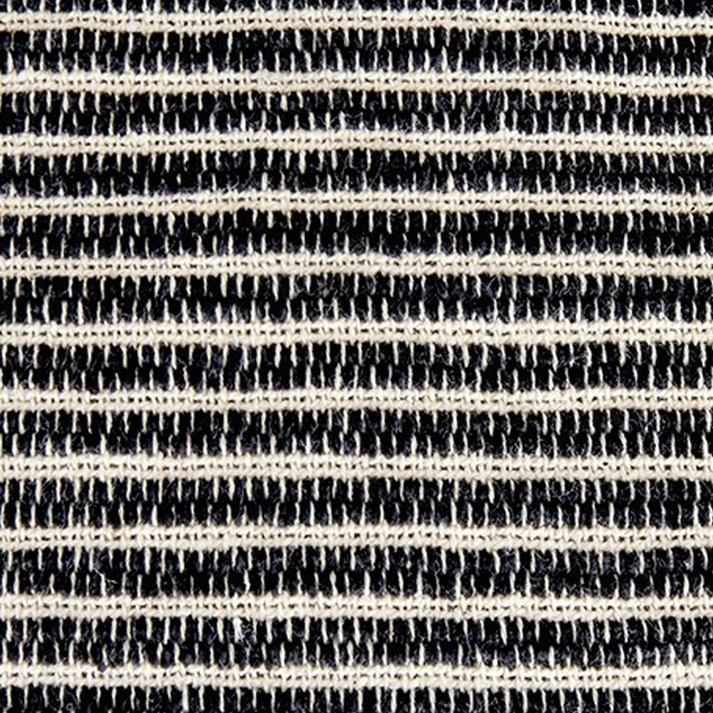 Square Accent Throw Pillow, 20 Inch, Striped Black Cotton, Gray Brown -BM329062