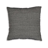Square Accent Throw Pillow, 20 Inch, Striped Black Cotton, Gray Brown -BM329062