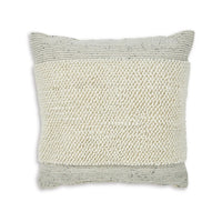 Square Accent Throw Pillow, 20 Inch, White and Gray Stripes, Polyfill -BM329063