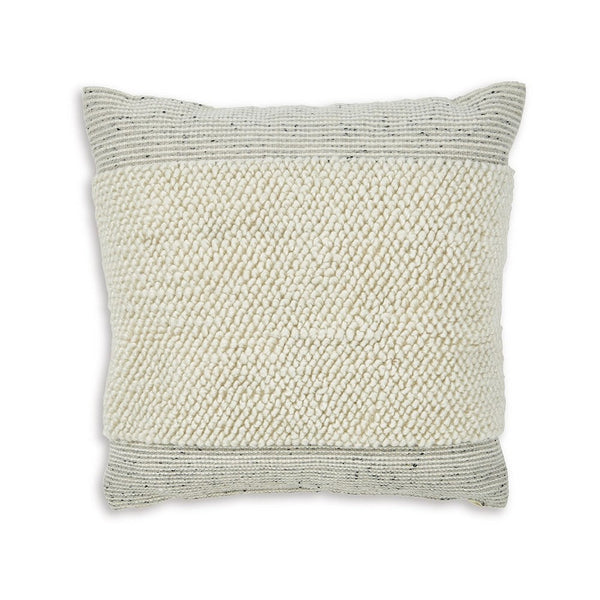 Square Accent Throw Pillow, 20 Inch, White and Gray Stripes, Polyfill -BM329063