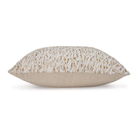Lora Square Accent Throw Pillow, 20 Inch, Abstract Gold Stripes, Ivory -BM329065