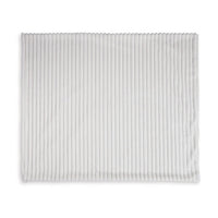 Visha Throw Blanket, Jacquard Faux Fur Stripes, Modern White Polyester -BM329066