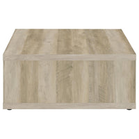 Rizz Coffee Table, Square Cube Design Open Shelf, 36 Inch Light Brown -BM329077