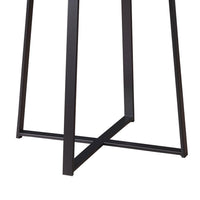 Mari Side End Table, 22 Inch Round, Industrial Metal Base, Gray -BM329082
