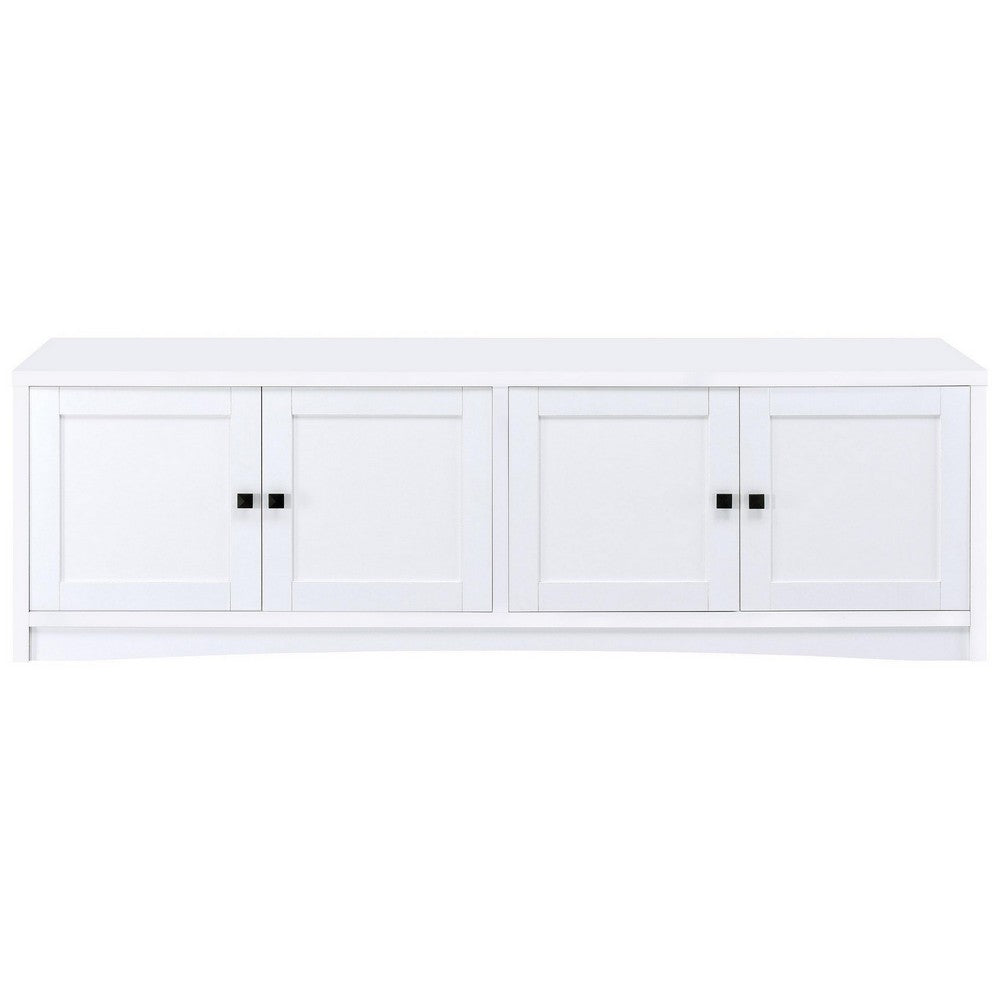 Donna TV Stand Media Cabinet with 4 Doors, White Melamine 78 Inch -BM329085