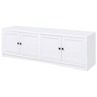 Donna TV Stand Media Cabinet with 4 Doors, White Melamine 78 Inch -BM329085