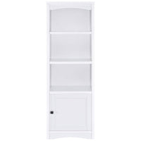 Donna Media Tower Pier Cabinet, Adjustable Shelves, White Wood 71 Inch -BM329086
