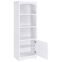 Donna Media Tower Pier Cabinet, Adjustable Shelves, White Wood 71 Inch -BM329086