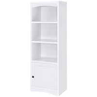 Donna Media Tower Pier Cabinet, Adjustable Shelves, White Wood 71 Inch -BM329086