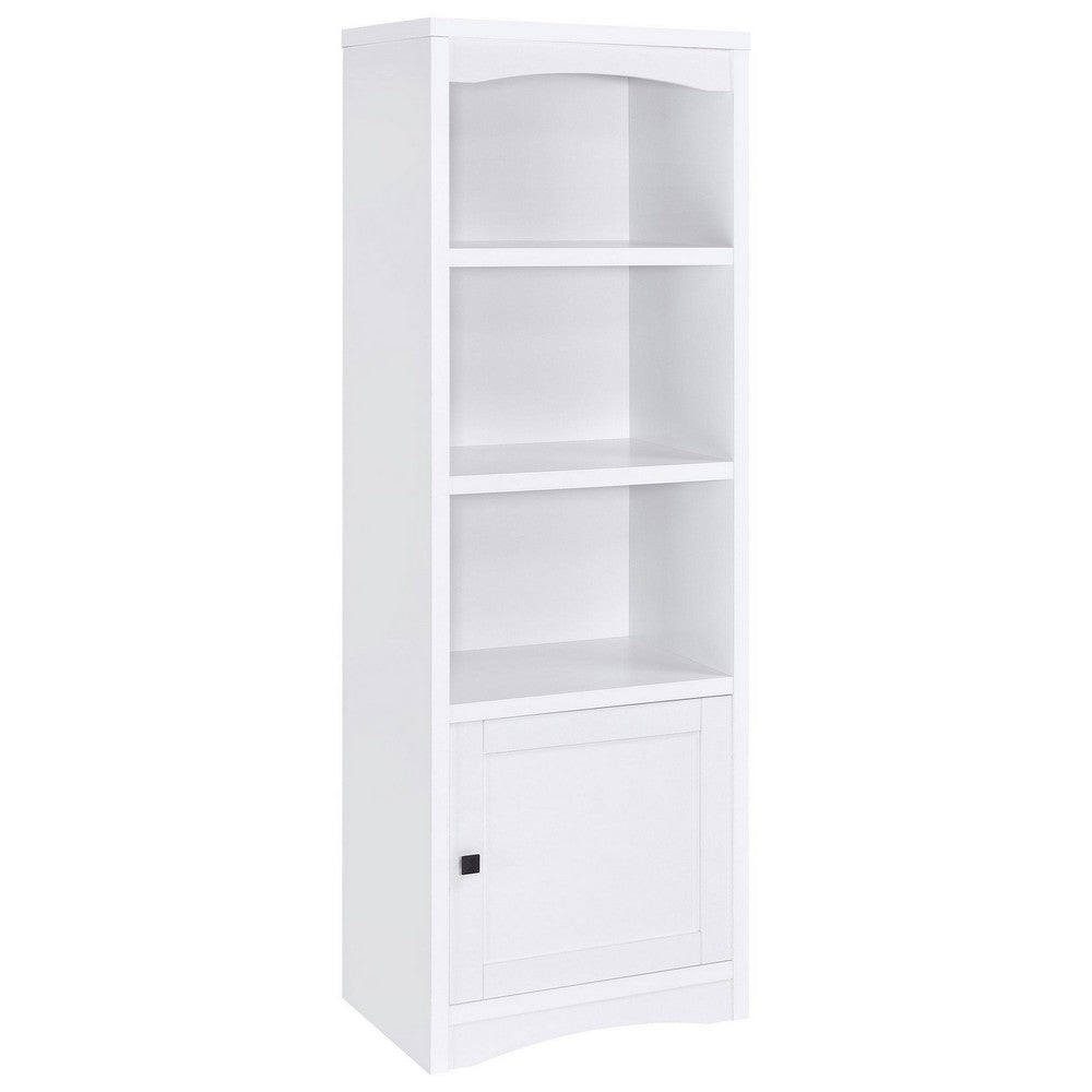 Donna Media Tower Pier Cabinet, Adjustable Shelves, White Wood 71 Inch -BM329086