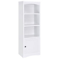 Donna Media Tower Pier Cabinet, Adjustable Shelves, White Wood 71 Inch -BM329086