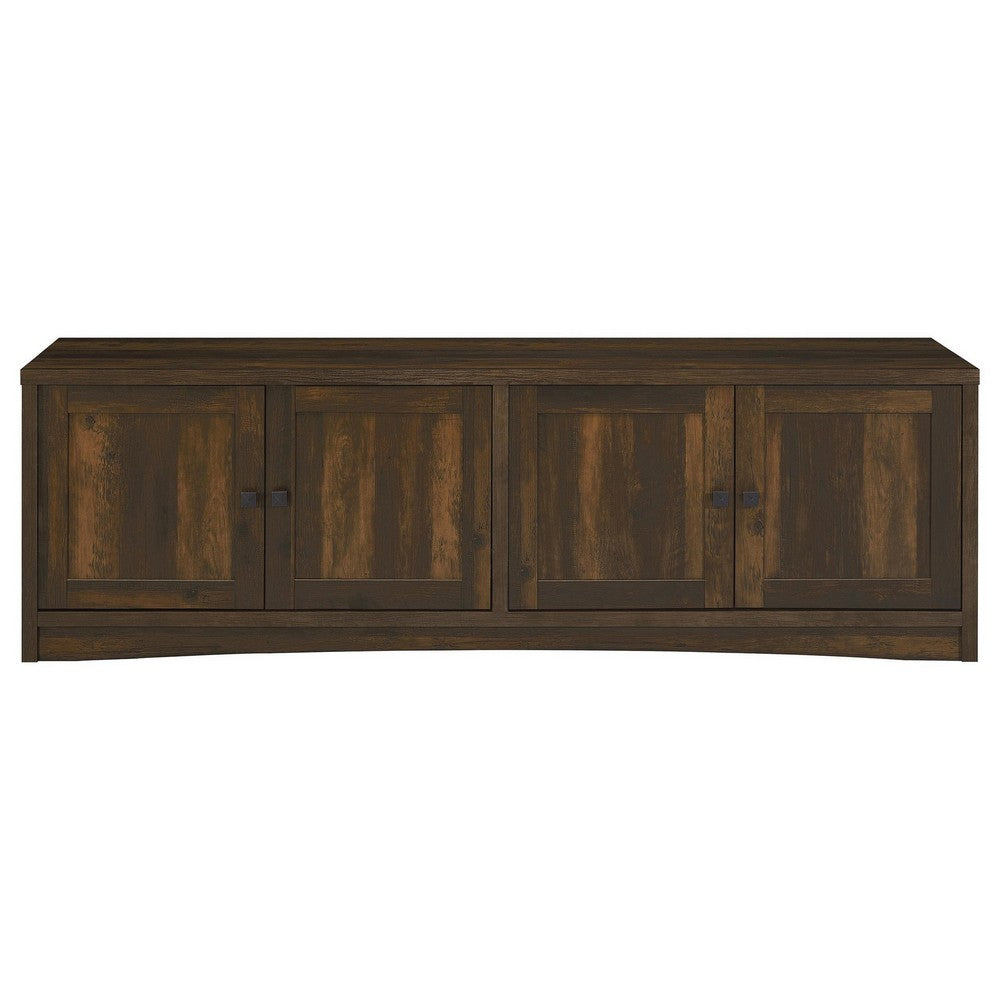 Donna TV Stand Media Cabinet with 4 Doors, Dark Brown Melamine 78 Inch -BM329088
