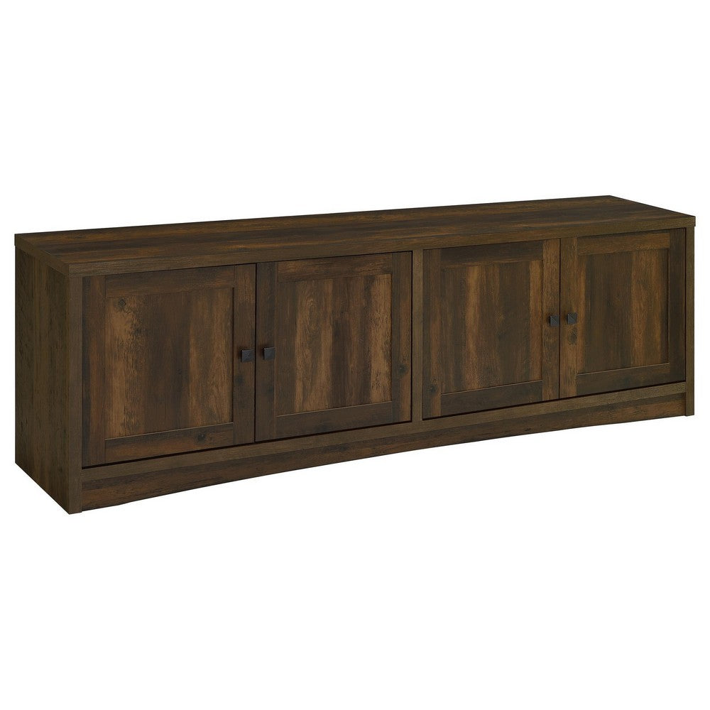 Donna TV Stand Media Cabinet with 4 Doors, Dark Brown Melamine 78 Inch -BM329088