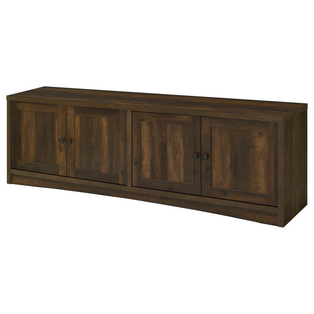 Donna TV Stand Media Cabinet with 4 Doors, Dark Brown Melamine 78 Inch -BM329088