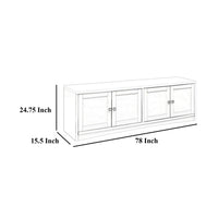 Donna TV Stand Media Cabinet with 4 Doors, Dark Brown Melamine 78 Inch -BM329088