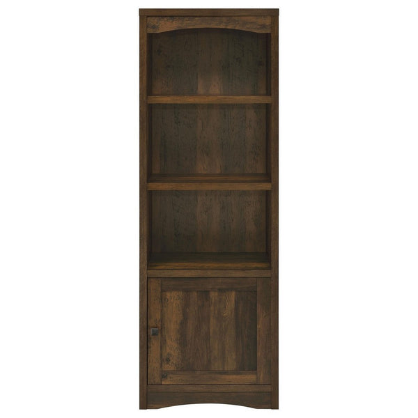 Donna Media Tower Pier Cabinet, Adjustable Shelves, Brown Wood 71 Inch -BM329089