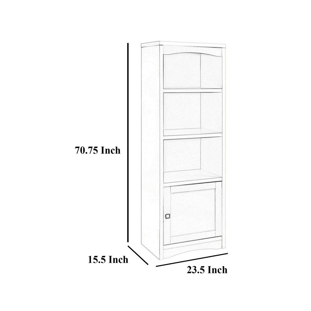 Donna Media Tower Pier Cabinet, Adjustable Shelves, Brown Wood 71 Inch -BM329089