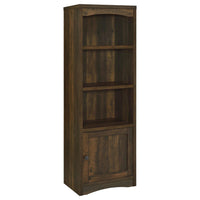 Donna Media Tower Pier Cabinet, Adjustable Shelves, Brown Wood 71 Inch -BM329089