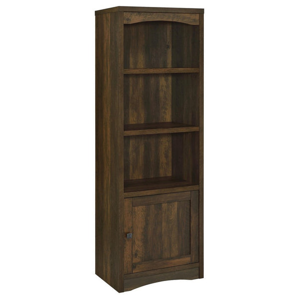 Donna Media Tower Pier Cabinet, Adjustable Shelves, Brown Wood 71 Inch -BM329089