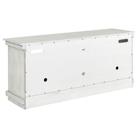 Ayne TV Stand Media Cabinet, 2 Doors and 4 Shelves, White Wood 60 Inch -BM329092