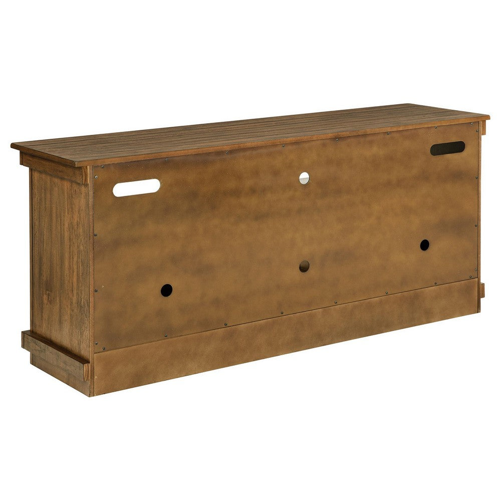 Ayne TV Stand Media Cabinet, 2 Doors and 4 Shelves, Brown Wood 60 Inch -BM329094