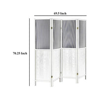 Matt 4 Panel Screen Room Divider, Folding Natural Brown, 70 Inch -BM329100