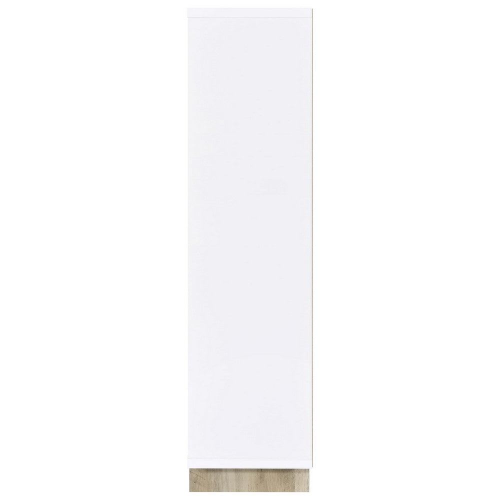 Aton Bookcase, Multiple Shelves and Compartments, Distressed White -BM329110