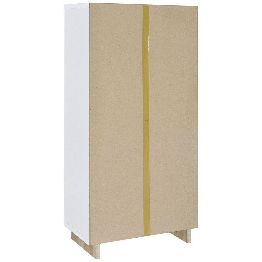 Aton Bookcase, Multiple Shelves and Compartments, Distressed White -BM329110