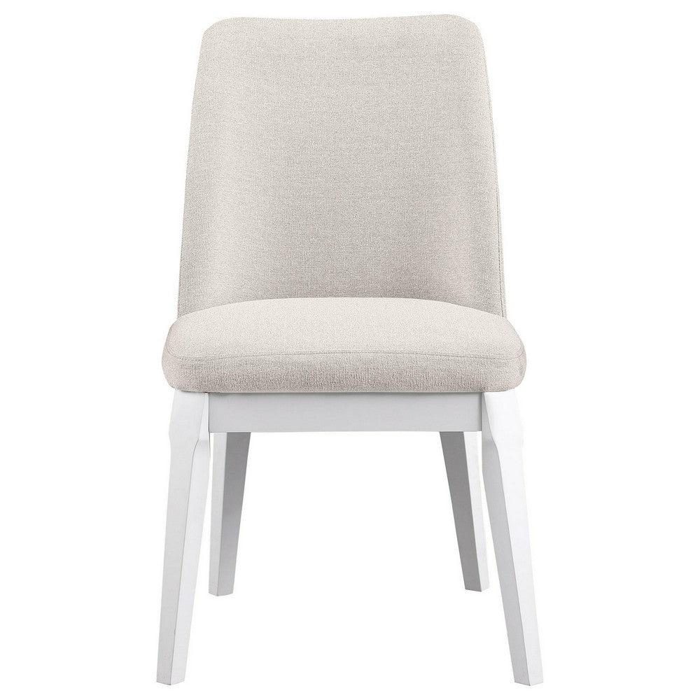 Risa Dining Side Chair Set of 2, Tall Back and Splayed Legs, Beige -BM329113