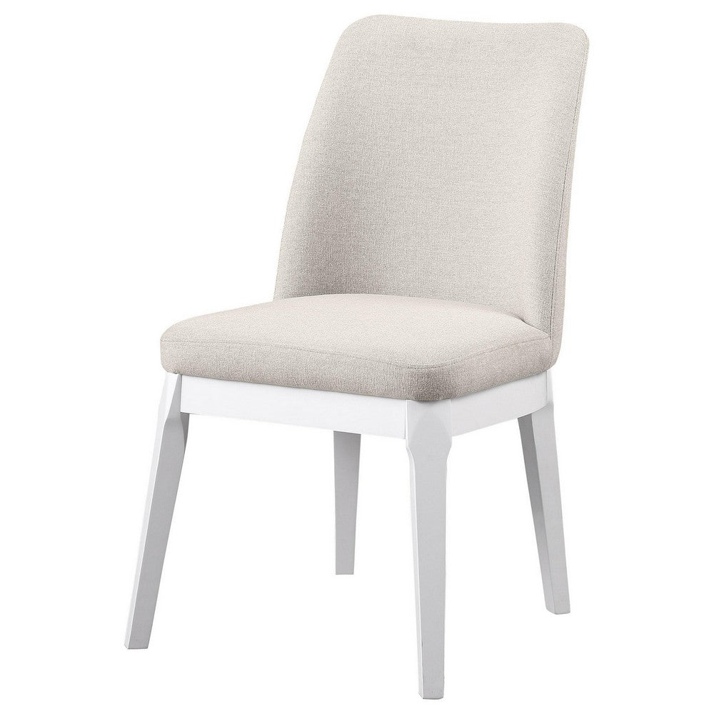 Risa Dining Side Chair Set of 2, Tall Back and Splayed Legs, Beige -BM329113