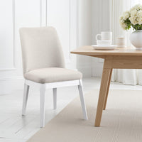 Risa Dining Side Chair Set of 2, Tall Back and Splayed Legs, Beige -BM329113