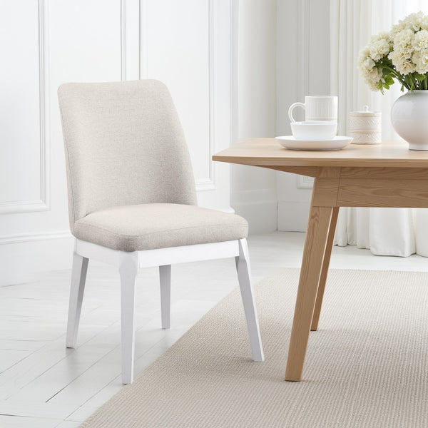 Risa Dining Side Chair Set of 2, Tall Back and Splayed Legs, Beige -BM329113