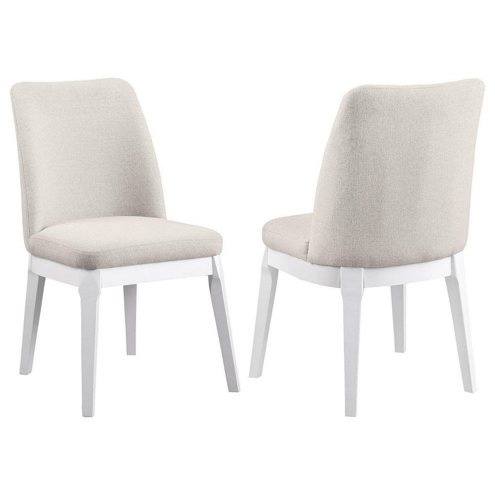 Risa Dining Side Chair Set of 2, Tall Back and Splayed Legs, Beige -BM329113