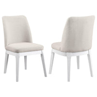 Risa Dining Side Chair Set of 2, Tall Back and Splayed Legs, Beige -BM329113