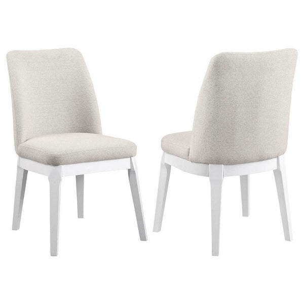 Risa Dining Side Chair Set of 2, Tall Back and Splayed Legs, Beige -BM329113