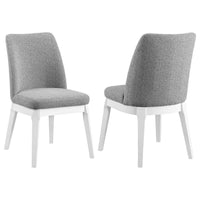 Risa Dining Side Chair Set of 2, Tall Back and Splayed Legs, Gray -BM329114