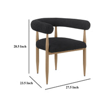 Noris Dining Chair Set of 2, C Shaped Back, Gold Bronze, Black Fabric -BM329117