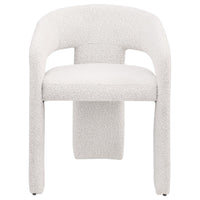 Dory Dining Side Chair Set of 2, Keyhole 3 Leg Design, White Boucle -BM329118