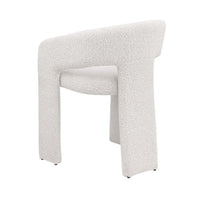 Dory Dining Side Chair Set of 2, Keyhole 3 Leg Design, White Boucle -BM329118