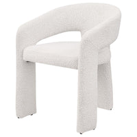 Dory Dining Side Chair Set of 2, Keyhole 3 Leg Design, White Boucle -BM329118