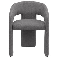 Dory Dining Side Chair Set of 2, Keyhole and 3-Leg Design, Gray Boucle -BM329119