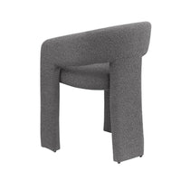 Dory Dining Side Chair Set of 2, Keyhole and 3-Leg Design, Gray Boucle -BM329119