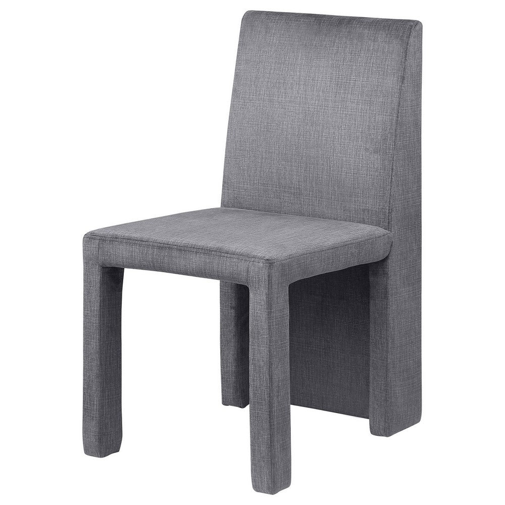 Orde Dining Side Chair Set of 2, Square Legs Panel Back, Gray Velvet -BM329120